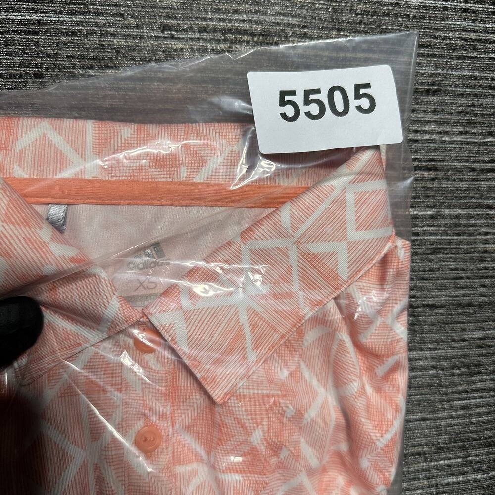 Adidas Golf Polo Shirt Women's XS Orange Geometric Long Sleeve CW0565 - Picture 13 of 13